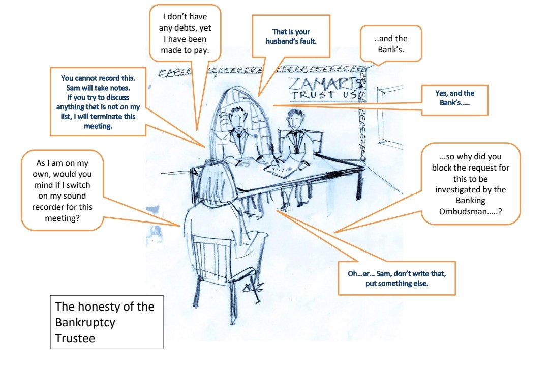 janea216's tweet image. 8 years ago I came out of a meeting with an intimidating and dishonest IP. He had blocked investigation of a personal guarantee by the FOS. He had not allowed me to audio record the meeting. So I drew this. #PGwidow