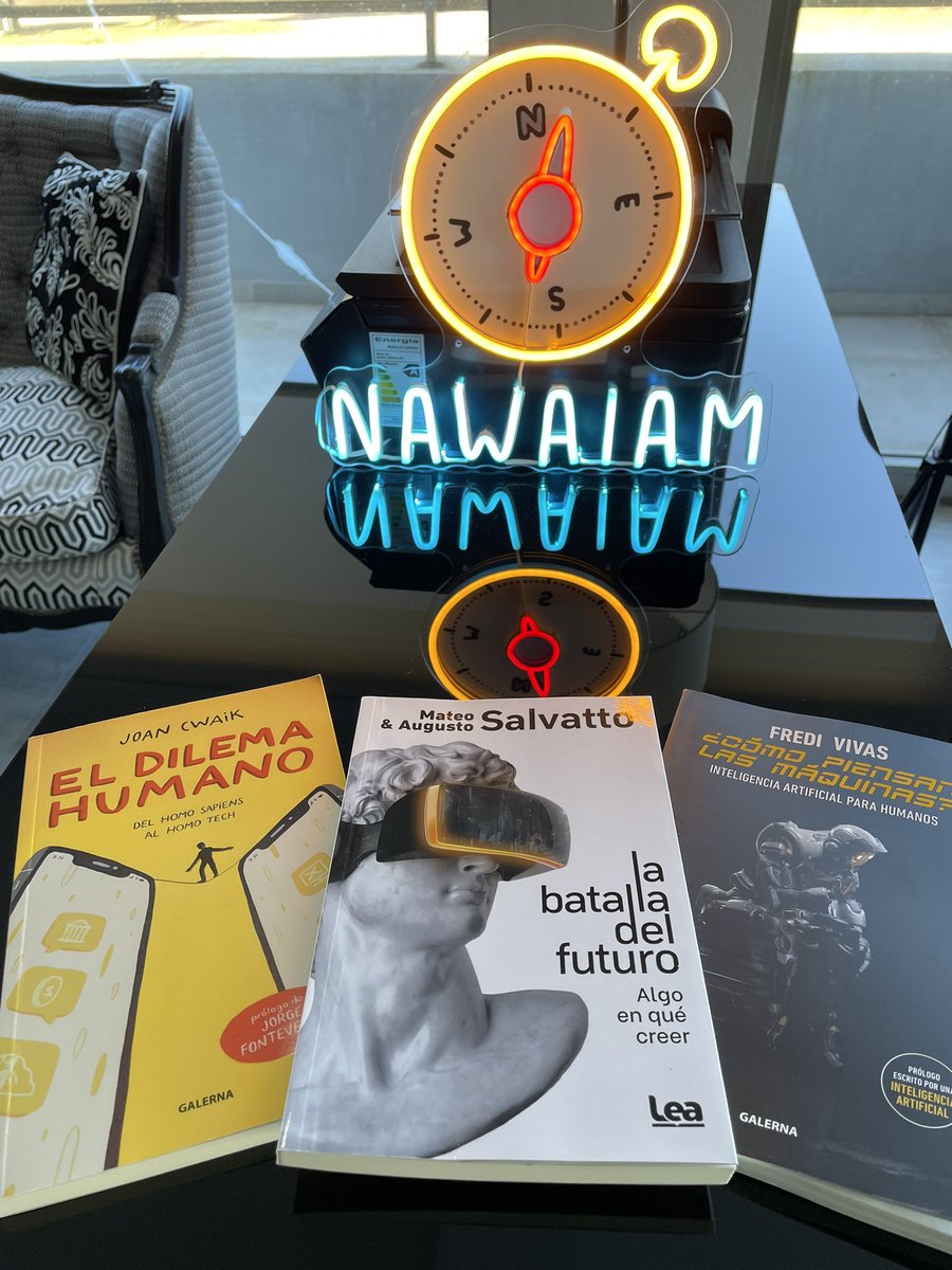 Lectura deseada de estos tres hermosos libros: #ElDilemaHumano #LaBatalladelFuturo #ComoPiensanLasMaquinas.
Felicitaciones @asalvatto @Mateons @fredidavidvivas @JoanCwaik 🦾.