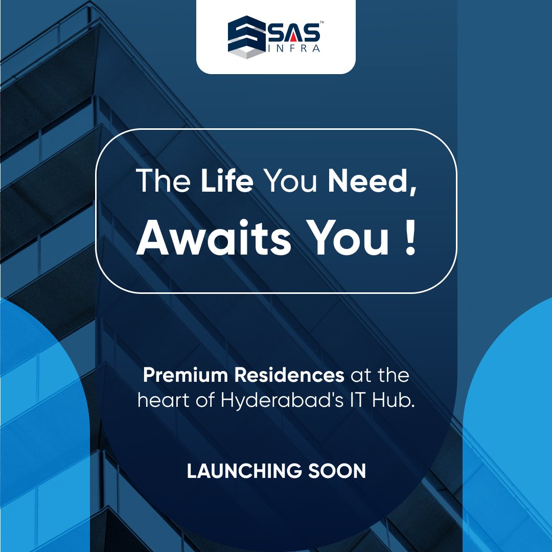 SAS_INFRA's tweet photo. Our newest residential project is all set to make a grand entry. With its premium residences and epic location, it is going to be a big hit! Stay tuned for details.
#sasinfra #sasitower #propertyinvestor #itower #realestatehyderabad #ForbesIndia #tallesttowerhyderabad https://t.co/yOEOzbuLdj