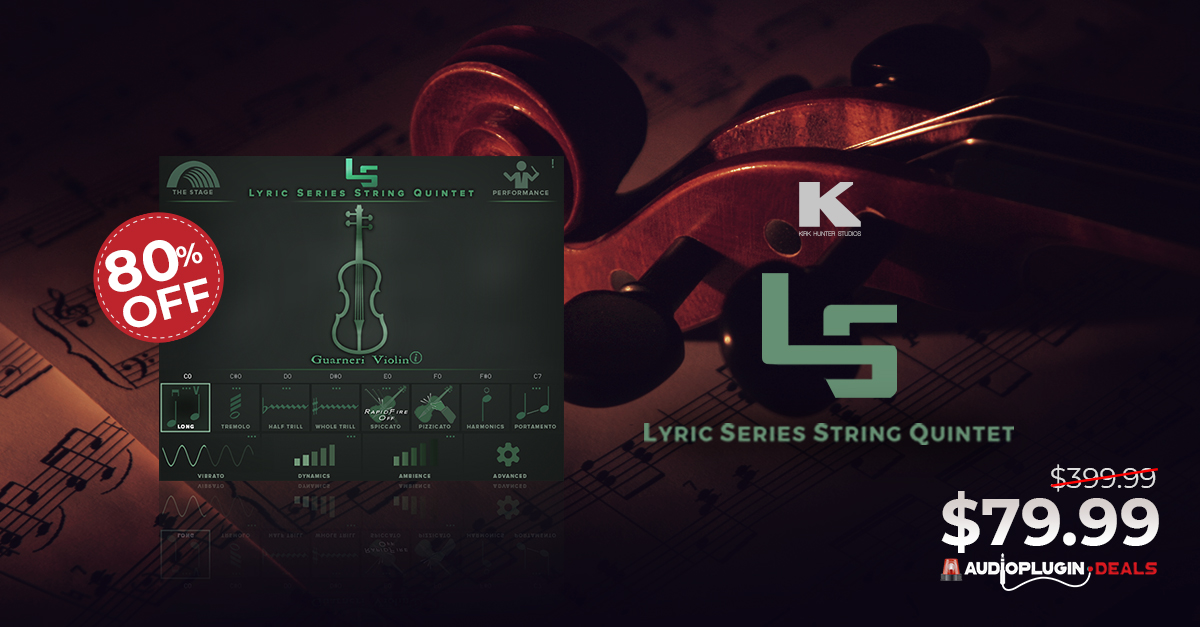 SampleSReview's tweet photo. 80% OFF: Lyric Series String Quintet by Kirk Hunter Studios
Available Here: https://t.co/xaPSyWbBsv
For only $79.99 (instead of $399.99)
#KirkHunter #composer #samplelibrary #gameaudio #musicproduction #filmscoring #sounddesign #Deals #musicproducer https://t.co/CaU4XAMfT5