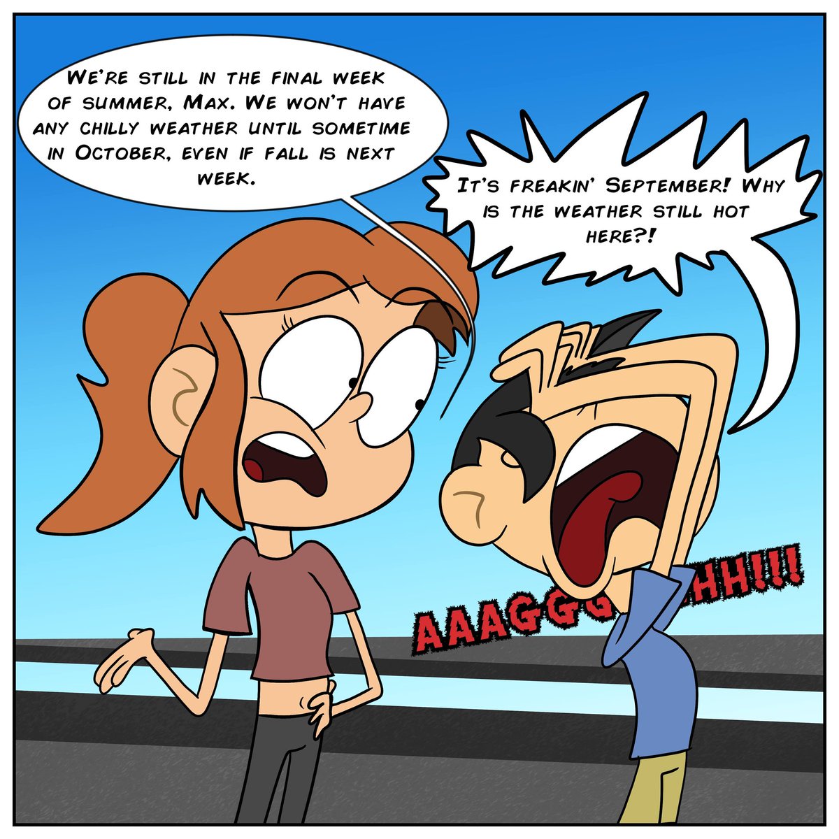 Kenny_G45x's tweet photo. September Blues
#weareinnocentcartoon #mk45x #RileyTanner #MaxShepard #cartoons #comics #DaysofSummer2021 https://t.co/0V5ZHV5YLw