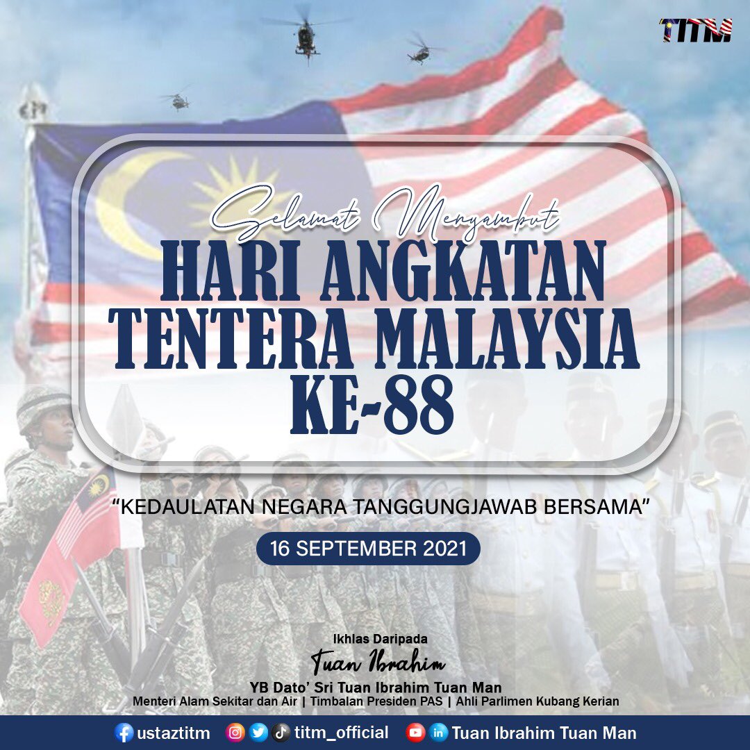 Tuan Ibrahim Tuan Man On Twitter Tiada Kata Melainkan Ucapan Terima Kasih Kepada Seluruh Angkatan Tentera Malaysia Atas Dedikasi Pengorbanan Dan Kesetiaan Menjaga Keselamatan Serta Kedaulatan Tanah Air Tercinta Selamat Hari Angkatan