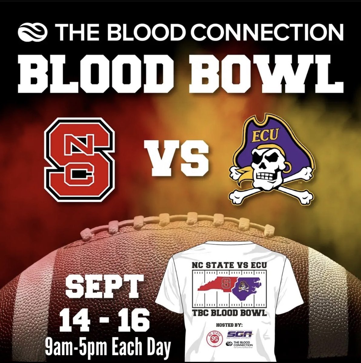 VC Student Affairs (@ecudrhardy) on Twitter photo Today is the final day to donate blood to help <a href="/SGA_ECU/">ECU Student Govt.</a> beat NC State in the Blood Bowl competition.
The blood drive is open to students, faculty and staff.
📍MCSC, Ballroom A
⏰ 9am-5pm Today is the final day to donate blood to help <a href="/SGA_ECU/">ECU Student Govt.</a> beat NC State in the Blood Bowl competition.
The blood drive is open to students, faculty and staff.
📍MCSC, Ballroom A
⏰ 9am-5pm