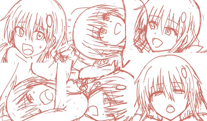 今日は段階イベント絵のラフを9枚描いてました。頑張った。 #今日のゲーム作業 