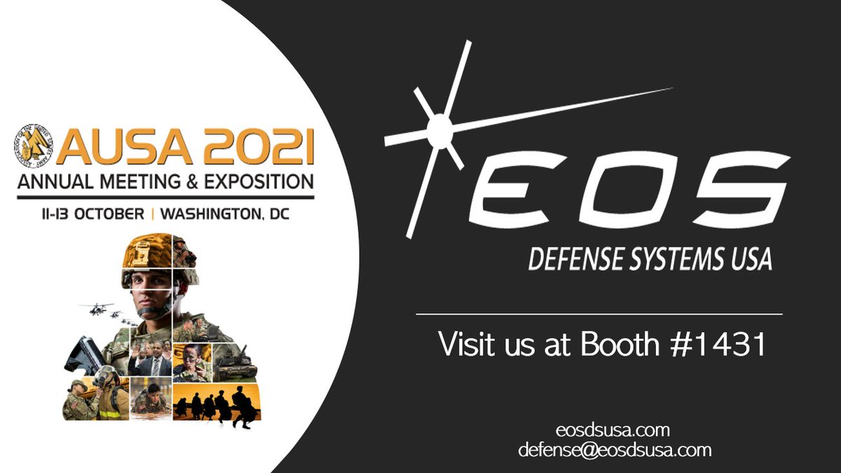 UsaEos's tweet image. 24 days and counting and EOS Defense Systems USA, Inc. will be headed to the 2021 AUSA Annual Meeting in Washington D.C.!!!
#AUSA2021 #EOS