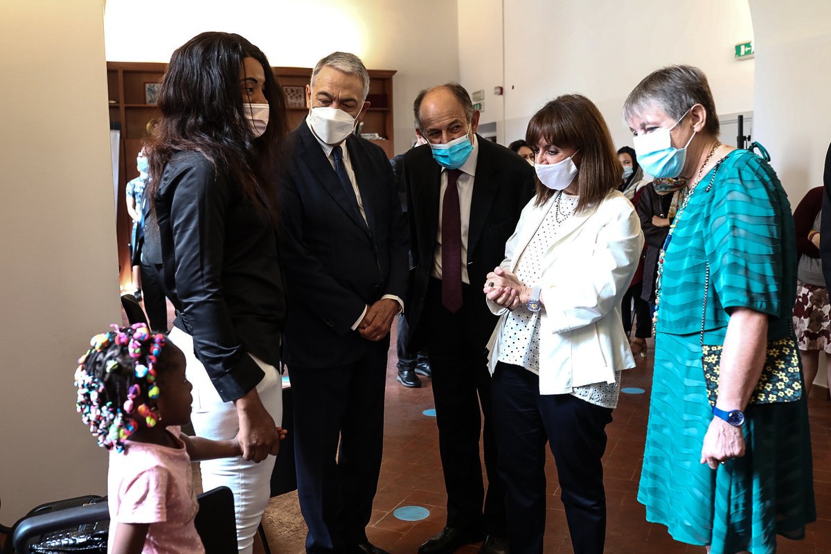 GreeceinItaly's tweet image. Visita privata della Presidente della Repubblica 🇬🇷 Katerina Sakellaropoulou alla Comunità di Sant&apos;Egidio @santegidionews @PresidencyGR