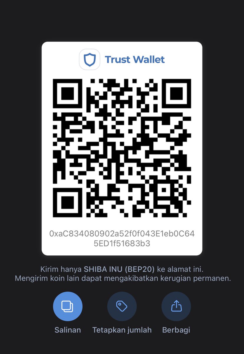 muhammadrezans8's tweet photo. @ShibaInuHodler 0xaC834080902a52f0f043E1eb0C645ED1f51683b3
my shiba inu(bep20) trust wallet https://t.co/VLIE8BKlfQ