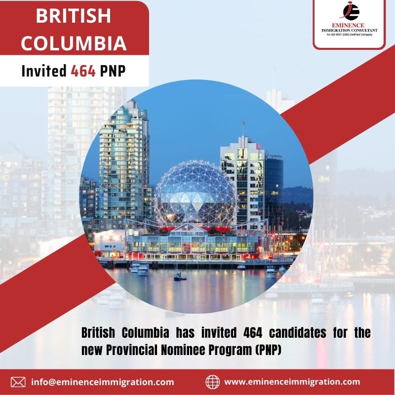 British Columbia in its latest draw has issued invitations to 488 candidates from Express Entry. 

Call Us / WhatsApp - +91-9515141683

#CanadaPR #CanadaImmigration #ExpressEntry #ITA #PNP #BritishColumbia #SkilledWorker #EminenceImmigration #prvisa #draw