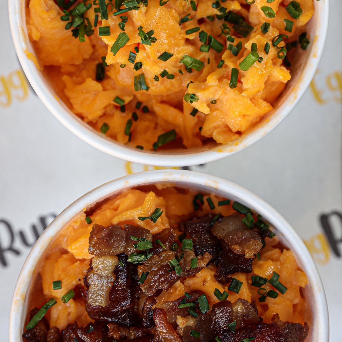 EggrunUk's tweet photo. With or without bacon is the question? How do you like your cup on the runs? 🍳💛 https://t.co/QmFynVEIhE