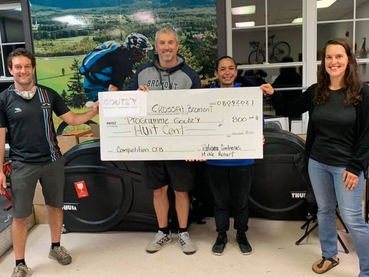 Un gros merci à Tatiana Contreras qui a organisé une levée de fond sous forme de compétition de CrossFit. Grâce à son implication, elle a réussi à accumuler une somme de 800$ remis au programme Goutz’y.

Participez ici : bit.ly/LaRuche-Gouzy