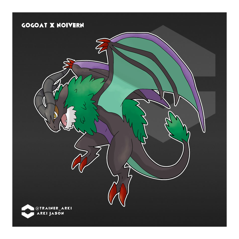 trainer_arki's tweet photo. The Fusion of Gogoat and Noivern! 🌿🐲

https://t.co/qCBu17MxaX
#Pokemon #PokemonFanArt #Fakemon #PokemonFusion #Gogoat #Noivern #DigitalArt #Drawing https://t.co/bPxRxTWXDu