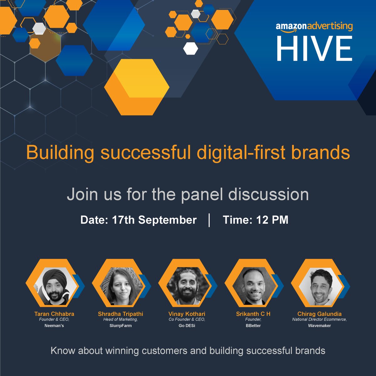 HiveAmazon's tweet photo. Join in for exciting sessions on 17th September and listen to industry leaders and founders on winning customers and building successful brands. #hivefestivesummit https://t.co/9bSUKVu4Nd