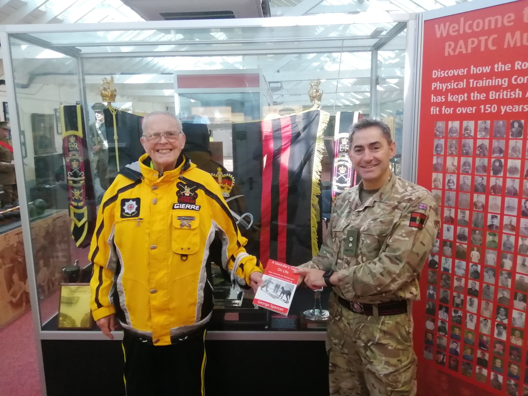 The Curator and SMAA were glad to welcome Mr George Spencer to the Museum today to receive a copy of his autobiography detailing his life lessons from his time as an Army PTI in the 1940s.