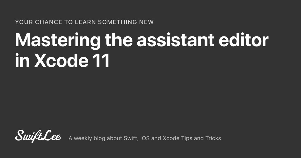 twannl's tweet image. Learn how to use the editor in #xcode11
avanderlee.com/xcode/xcode-as…
🧐 How to open a file in the second editor
📺 Focus an editor in fullscreen
🤷🏻♂️ Restore old behavior
#swiftlang #iosdev