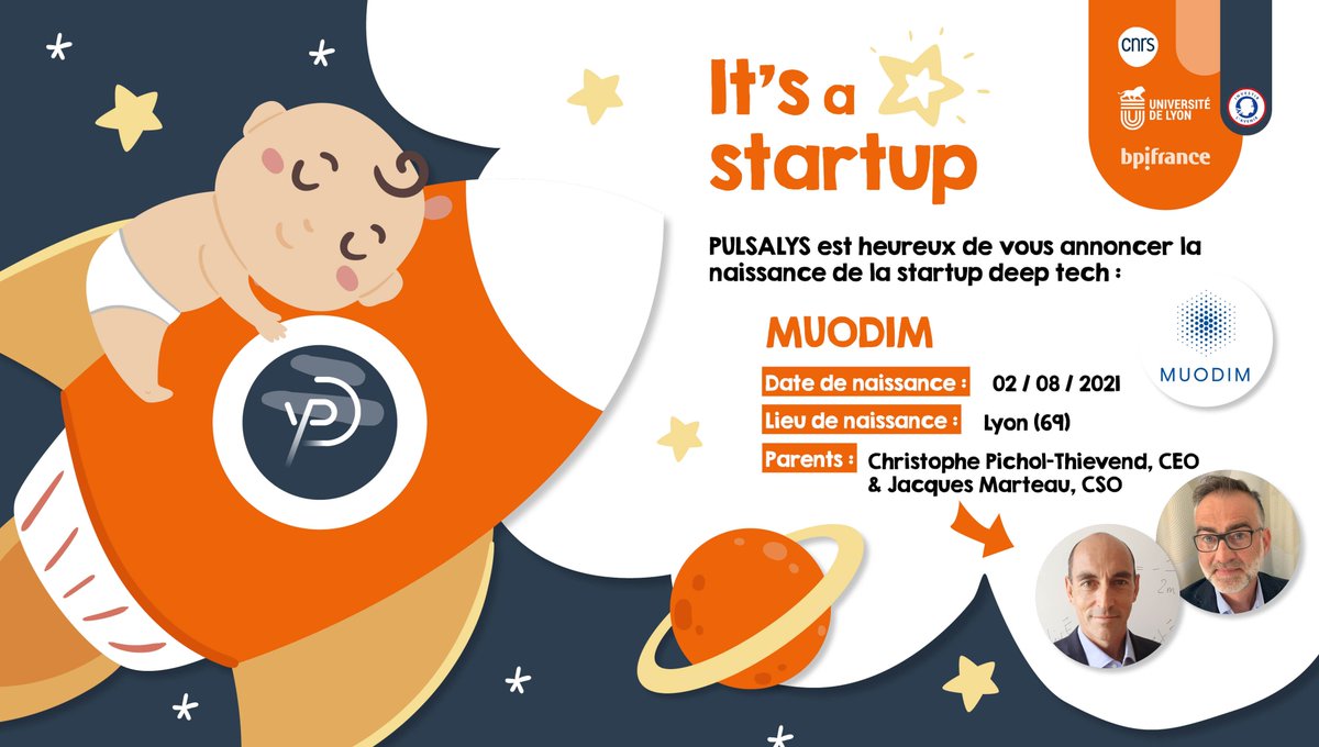 #UneStartupEstNée🌟 #Muodim propose des services d’imagerie par muographie afin de reconstituer des volumes de structures inaccessibles ou opaques grâce à une innovation de rupture issue de <a href="/IP2ILyon/">IP2I Lyon</a> ➡️ bit.ly/3zgSvJB <a href="/UniversiteLyon/">Université de Lyon</a> <a href="/CNRS_dr07/">CNRS Rhône Auvergne</a> <a href="/UnivLyon1/">Université Lyon 1</a> @IN2P3_CNRS