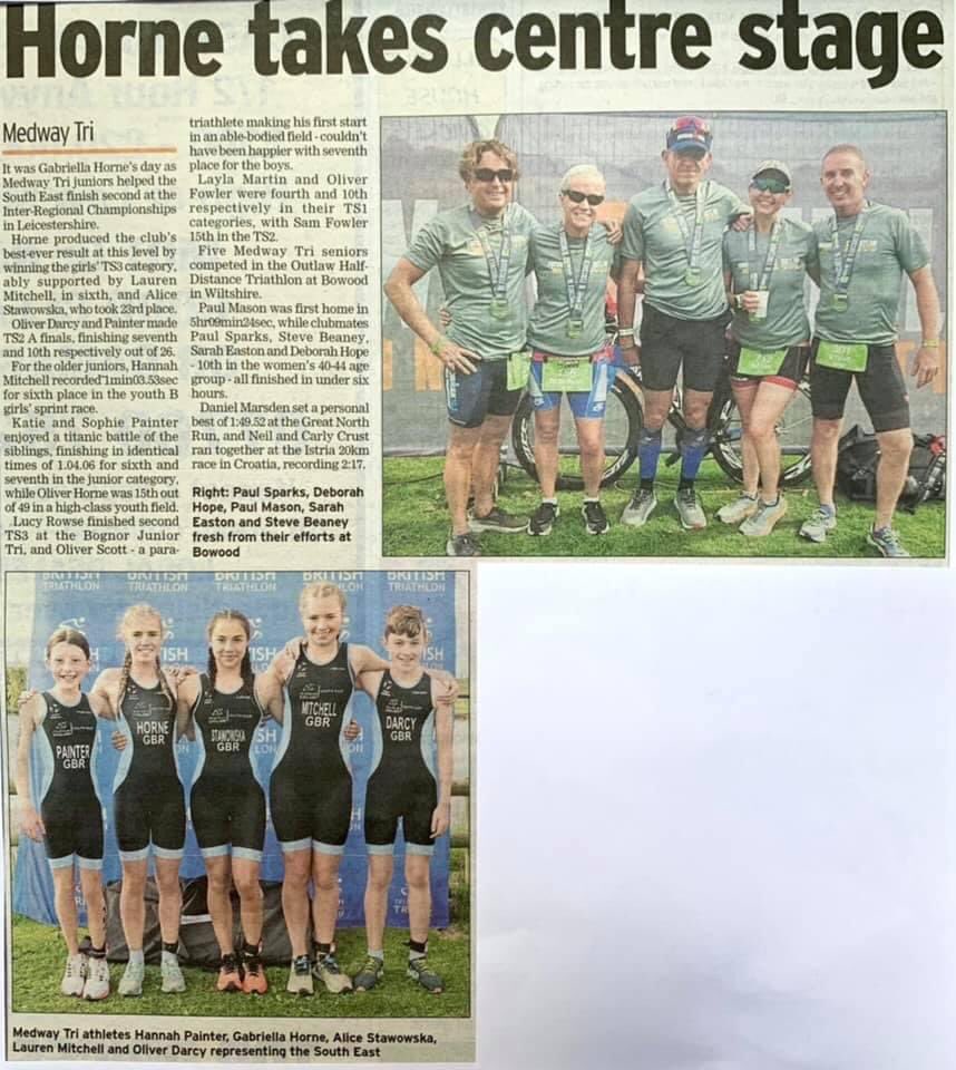 Medway Tri seniors and juniors making the headlines again as they race across the country representing club and region. Well done all. #Triathlon #sports thank you <a href="/MedwayMessenger/">Medway Messenger</a>