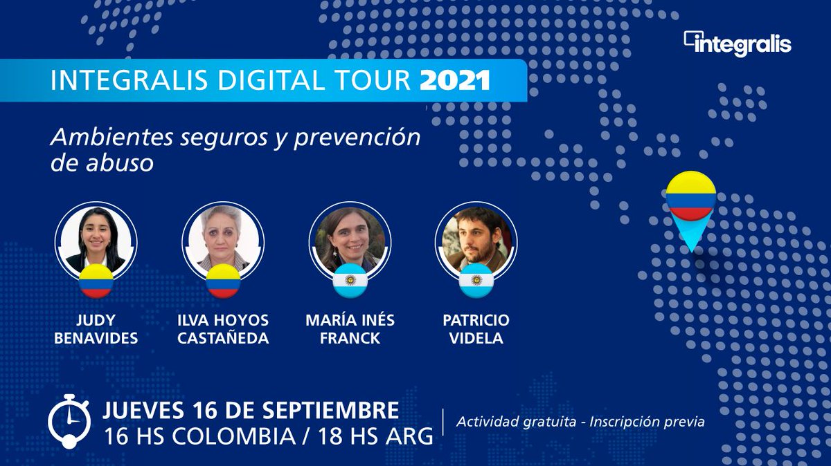 Judy_Benavides's tweet photo. 𝐈𝐧𝐭𝐞𝐠𝐫𝐚𝐥𝐢𝐬 𝐃𝐢𝐠𝐢𝐭𝐚𝐥 𝐓𝐨𝐮𝐫: 𝐮𝐧𝐚 𝐦𝐢𝐫𝐚𝐝𝐚 𝟑𝟔𝟎° 𝐚 𝐥𝐚 𝐞𝐬𝐜𝐮𝐞𝐥𝐚 𝐩𝐨𝐬𝐭-𝐩𝐚𝐧𝐝𝐞𝐦𝐢𝐚

Hoy su 3ra parada en Colombia: Ambientes seguros y prevención de abuso

Evento gratuito con inscripción previa:
https://t.co/lkRmNXS8TH https://t.co/8S1h3eyct4