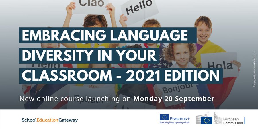 FilPluri's tweet photo. L’édition 2021 du MOOC "Embracing Language Diversity in Your Classroom" (en anglais) débutera le 20/09. Il s'adresse aux futurs ou nouveaux professeurs exerçant dans des dispositifs d'enseignement bilingue : https://t.co/tfUtbWyAZS #CLIL #EMILE #languageMOOC @EUErasmusPlus https://t.co/4RskXOx7r1