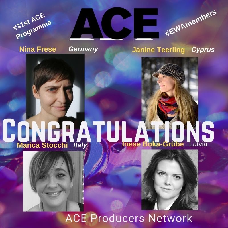 ewawomen's tweet photo. ✨ Congratulations to #EWAmembers selected in the 31st edition of @ACEProducers programme✨
#NinaFrese #JanineTeerling #Inese Boka-Grube #MaricaStocchi
#EuropeanProducers #femaleproducer #femaleentrepreneurs #audiovisualfilm #EWAnetwork https://t.co/QbyaspYPF6