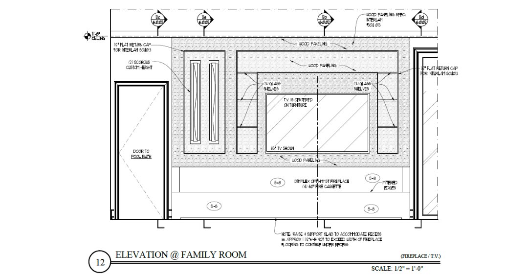 collins_dupont's tweet image. This custom entertainment center features a textured wall treatment, fire feature and built-in glass shelving designed by Lana Knapp. Beautiful to look at and wonderfully functional, it&apos;s the perfect focal point of this living space. Swipe to see the original CAD drawing.
 #CDDG