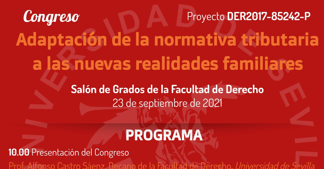Nuevo #evento 23 de septiembre en #Sevilla Congreso Adaptación de la normativa tributaria a las nuevas realidades familiares eventosjuridicos.es/es/eventos/con… #eventosjur #eventosjuridicos