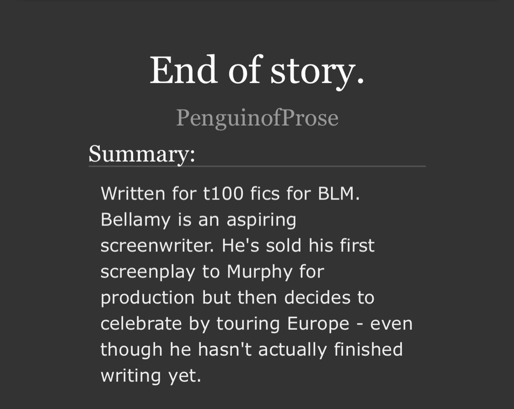 ZouReads's tweet photo. ๐End of story. โ PenguinofProse โ @PenguinofP๐
โ๏ธ 5.8k
โ
Complete
๐ฉ 2021-08-02
๐ค Read it here: https://t.co/J2woqrODfH
๐ธ @helloeurydice
#bellarkefic #BLfluff #BLmodern #BLpenguin https://t.co/163WVRJgoY