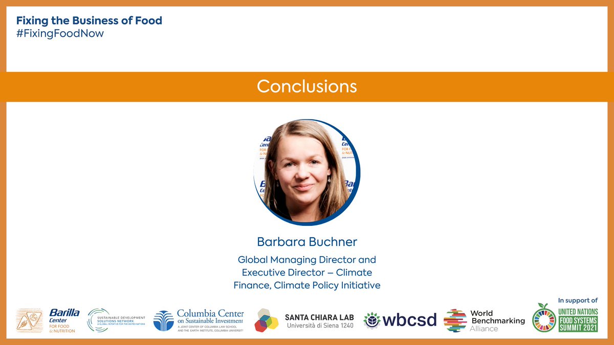 FondBarilla's tweet photo. #FixingFoodNow | Closing Intervention
Moderator @bbuchner13 closes today’s event by highlighting the need for equity, inclusion, and ACTION especially from the private sector to achieve #FoodSystems transformation and the #GlobalGoals https://t.co/dWqUPXl20f
