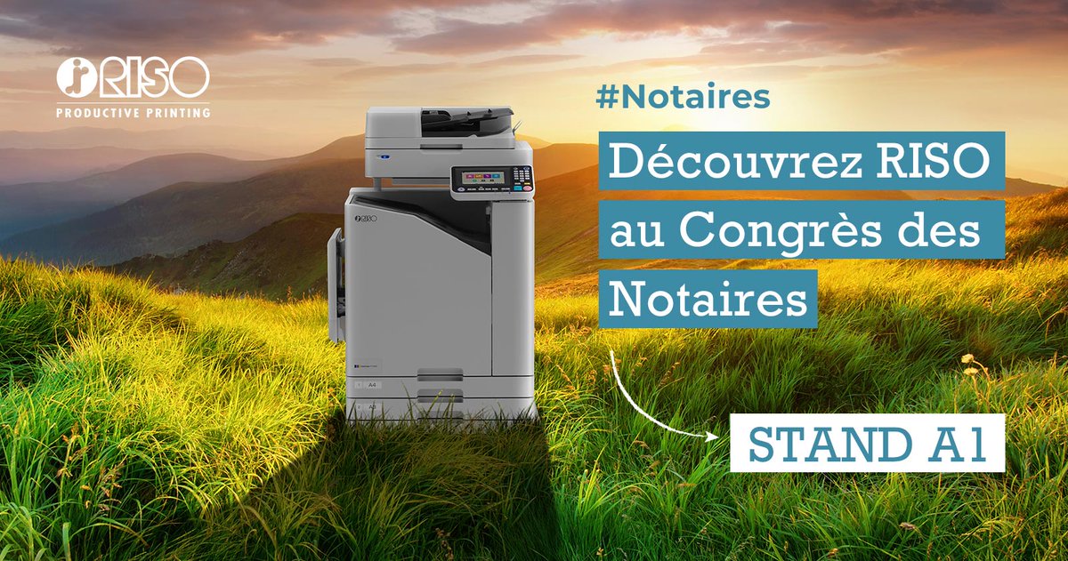 #rapidité #fiabilité #confidentialité
Les solutions RISO sont là pour vous permettre de vous recentrer sur votre premier métier.
Nous vous recevrons avec plaisir du 23 au 25 septembre, Stand A1, au <a href="/CongresNotaires/">Association Congrès des Notaires de France</a> à Nice pour échanger sur vos besoins !
