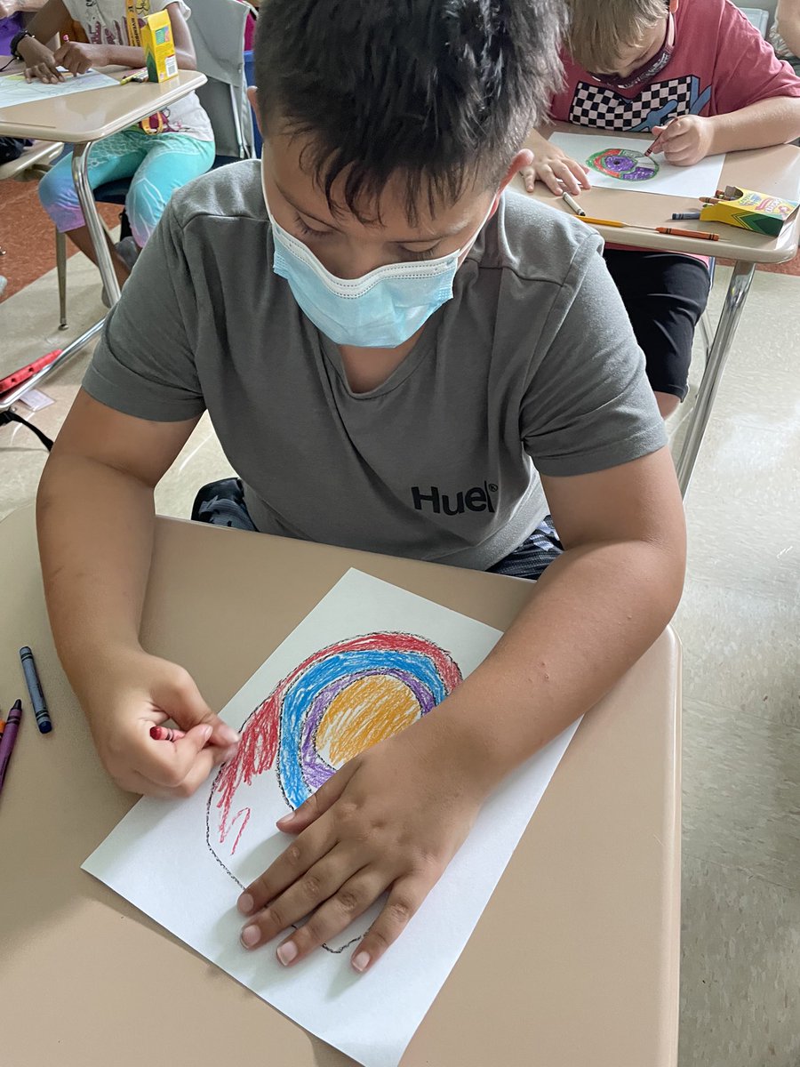 ftsd_4thGrade's tweet photo. Celebrating #InternationalDotDay in Mrs. Smith’s class yesterday! #riverfrontrocks 🔴🟣🟢🟡🔵🟠 https://t.co/LzYzuFKivw