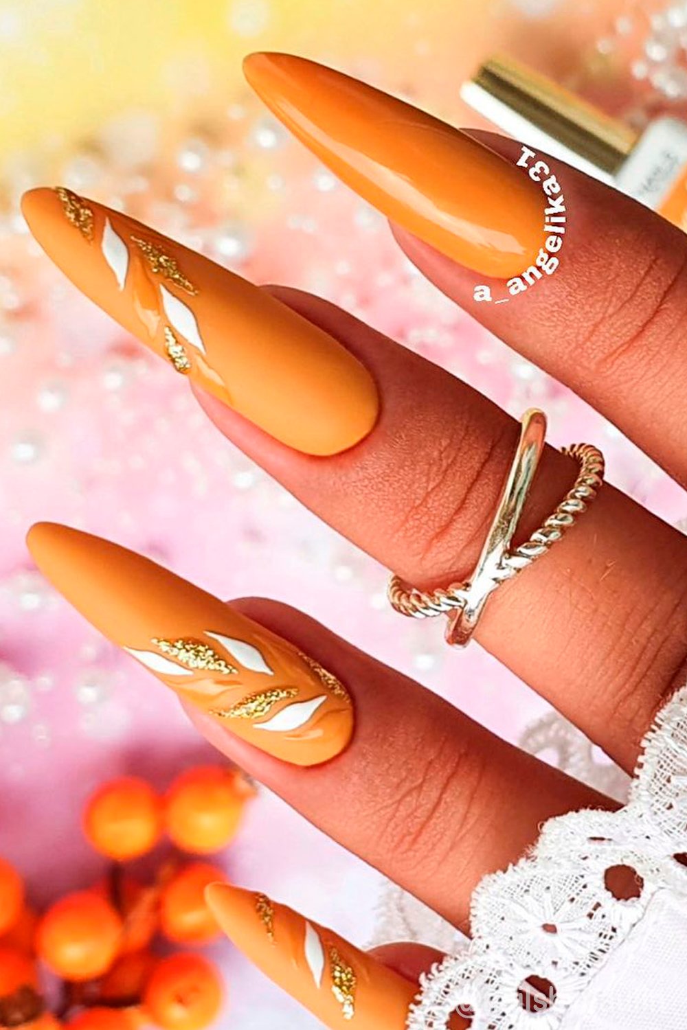 Orange fall nails outlet