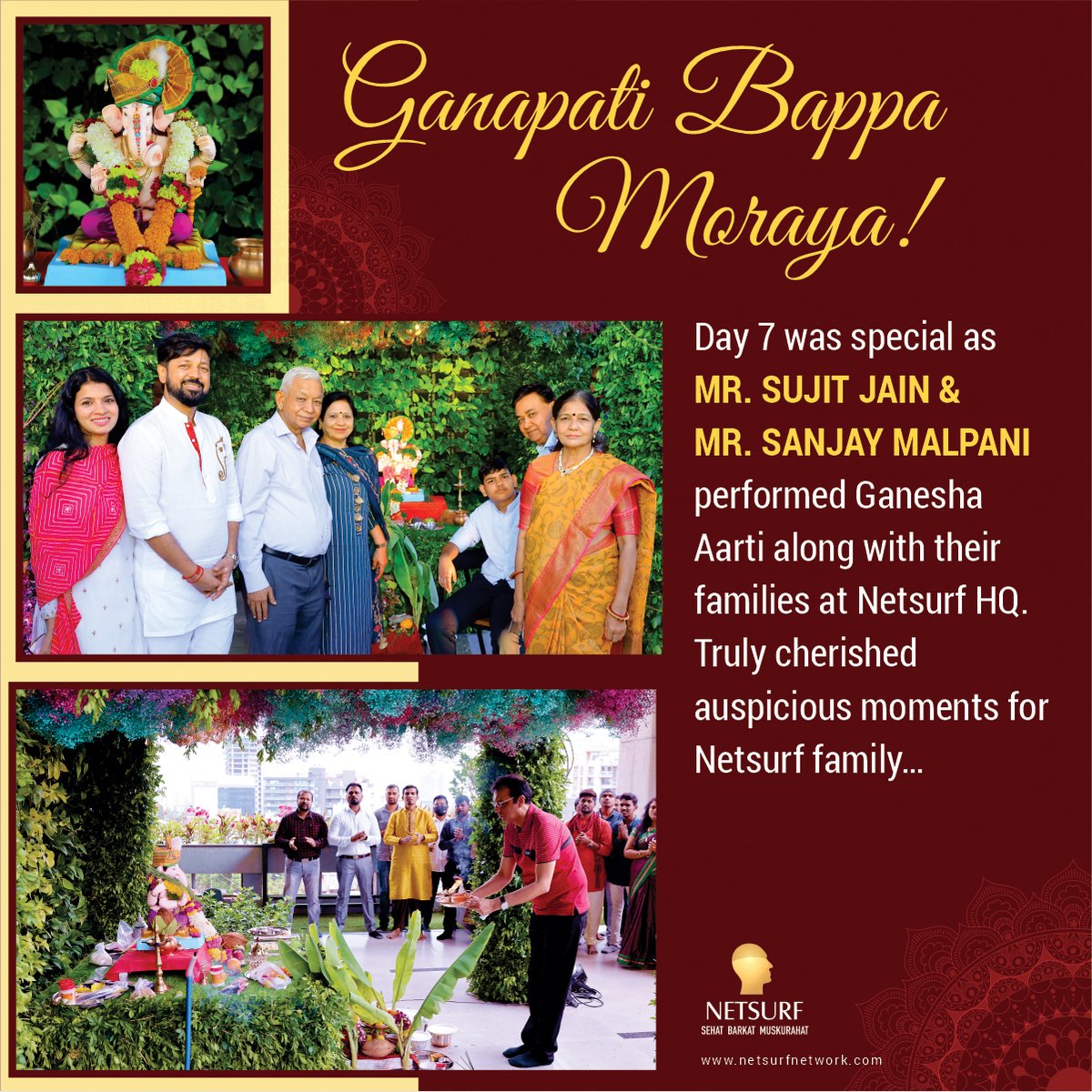 network_netsurf's tweet image. Celebrating Ganeshotsav at Netsurf Pune HQ!

#Netsurf #GaneshChaturthi2021 #sujitjain #celebration