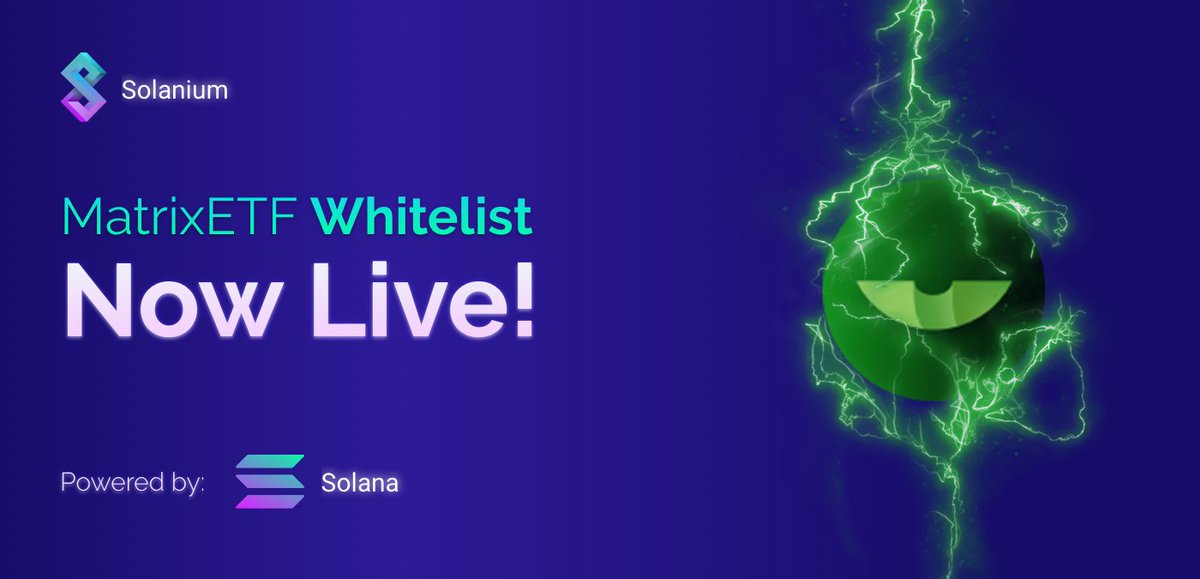 Our #SolaniumSummer is just getting started! <a href="/MatrixETF/">MatrixETF</a> Whitelist is Now Live! 

Whitelist here: solanium.io/project/matrix…

More details: solanium.medium.com/launching-matr…

$SLIM $MDF #solanium