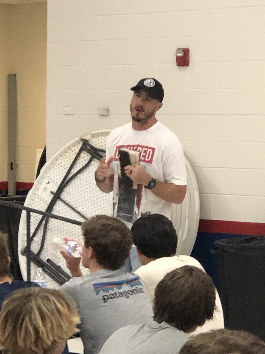 A huge thank you to Mitchell Dean for spreading the word to our athletes this morning at FCA. Wow what a great message!Thanks Coach Oz for your leadership at LSA!!