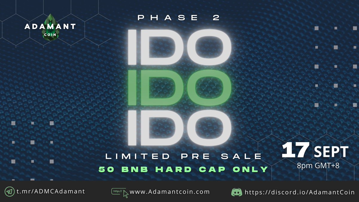 Missed the first IDO? 😭

Don't worry as we are having another one - Sep 17! 💪

Limited Pre Sale - Phase 2
50 BNB HARD CAP ONLY
September 17, 8:00PM - GMT +8

#IDO #FOMO #Playtoearn