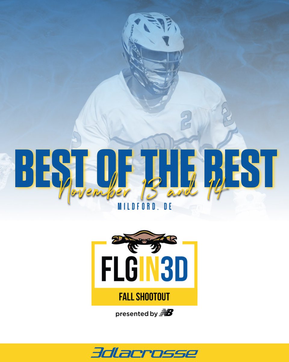 3dLacrosse's tweet photo. The FLG in 3d Fall Shootout presented by @newbalance is less than two months away!
Visit https://t.co/78qS87mE20 to get your team registered.
#flgin3d #fallspeedahead https://t.co/plgo3o8jea