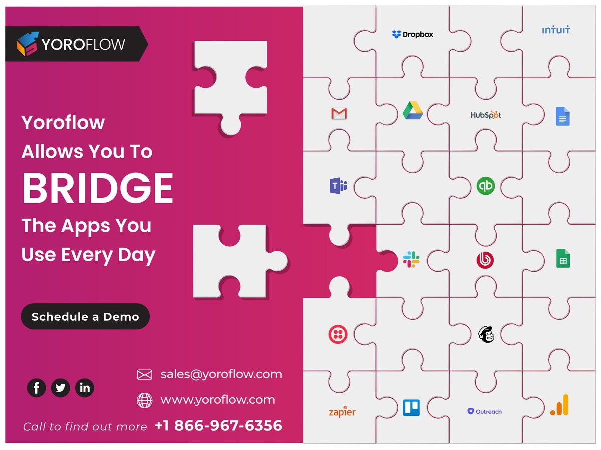 yoroflow's tweet image. #Yoroflow’s #integration lets you successfully push, pull, and plan data sharing from internal and external or any kind of third-party tools and apps!
Check it over here: bit.ly/3tLXPDB
#WorkflowAutomationSoftware #workflowautomationtools #workflowmanagement