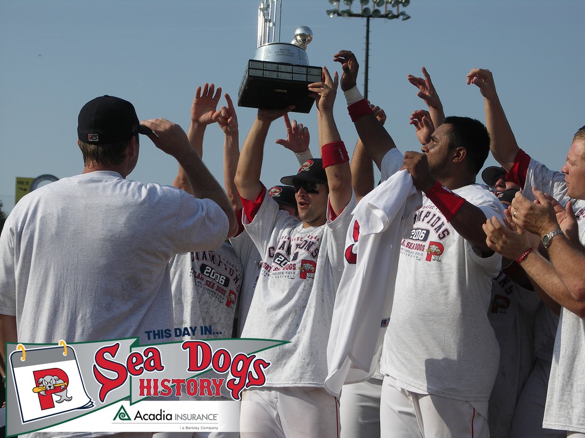 PortlandSeaDogs's tweet photo. #ThisDayInSeaDogsHistory, presented by @AcadiaInsurance
September 17, 2006 – The Sea Dogs won their first-ever Eastern League Championship with an 8-5 win over the visiting Akron Aeros. https://t.co/mo0eAtcR75