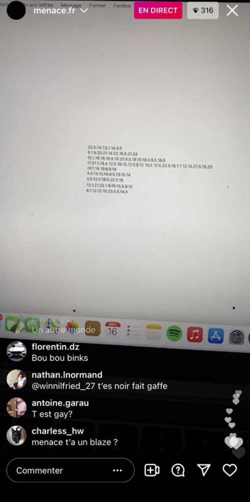 DiscoveryDrill's tweet photo. 🚨Après avoir décrypter les chiffres que Menace Santana a montré en live, il se dévoilerait une tracklist ! https://t.co/f8qC1Opdw0