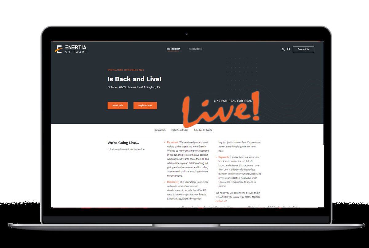 Are you looking for the #EnertiaUC2021 agenda? Well, look no further, it's on the APP! Yep Yep. The User Conference App is out for iOS and Google Play and has all the juicy session details! Check it out, direct links are on the User Conference page at enertia-software.com/user-conference