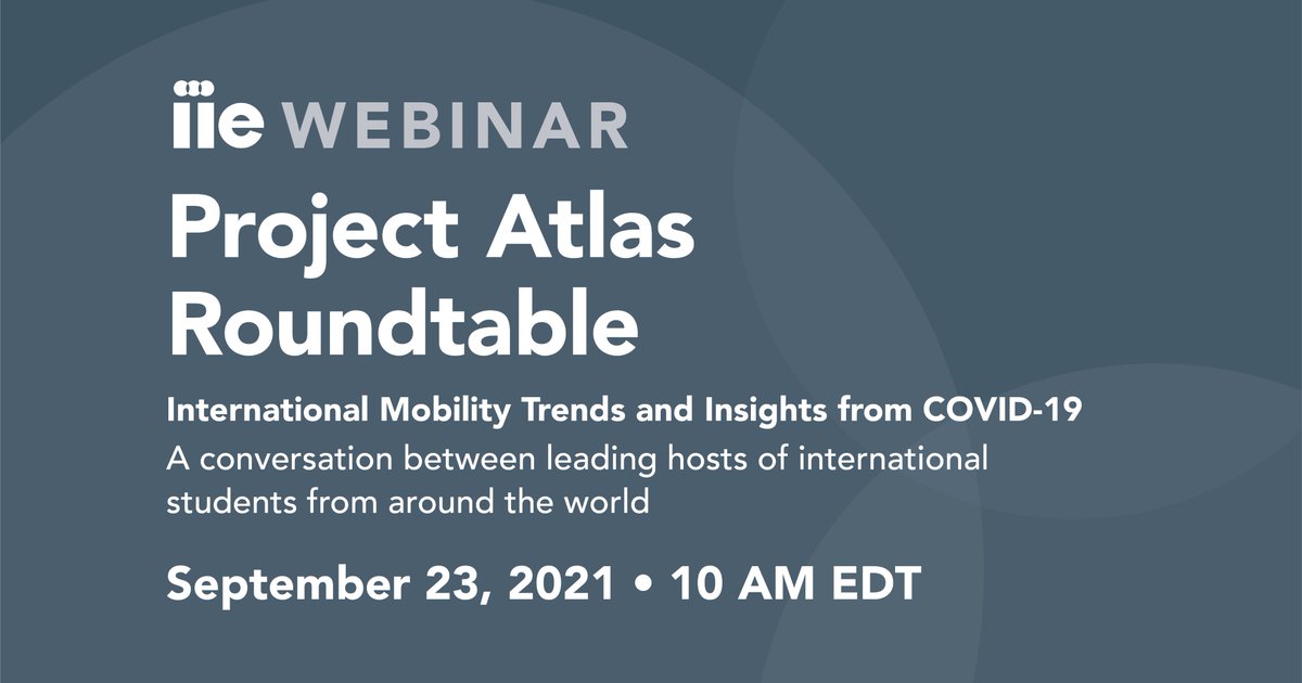 IIEresearch's tweet photo. Join IIE Research team members and host of international students from around the world as we discuss international student mobility trends. Register here: https://t.co/l6nOyo6kKE #IntlEd #COVID19 https://t.co/jYZeDQ82s8