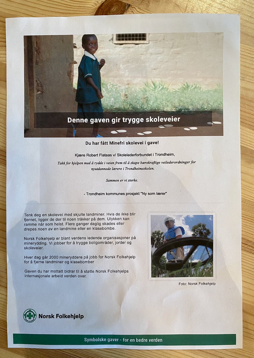 En stor takk til #Trondheimkommune og prosjektet «Ny som lærer», som gir honorarer med mening. Håper flere kan følge etter, og ikke minst alle som blir engasjert for å si noen ord-still krav: «noe  av mitt honorar skal gå til….». Vi har så vi greier oss.😉
#norskfolkehjelp