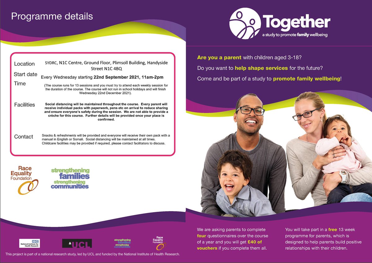Together SFSC study (@togetherstudy1) on Twitter photo We are looking to recruit #Somali parents for a parenting programme in Camden <a href="/SYDRCLONDON/">SYDRC</a> . manuals available in Somali and English. See attachment for more info <a href="/refsfsc/">SFSC</a> <a href="/CamdenCouncil/">Camden Council</a> <a href="/csccupdates/">somaliculturalcentre</a> @togethersfsc We are looking to recruit #Somali parents for a parenting programme in Camden <a href="/SYDRCLONDON/">SYDRC</a> . manuals available in Somali and English. See attachment for more info <a href="/refsfsc/">SFSC</a> <a href="/CamdenCouncil/">Camden Council</a> <a href="/csccupdates/">somaliculturalcentre</a> @togethersfsc