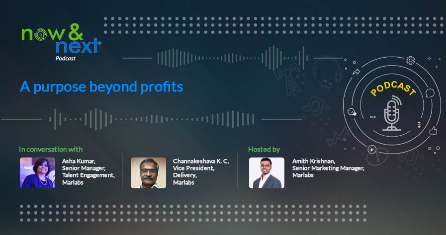 Marlabs's tweet photo. Building a #sustainable now for an equitable next! In this Now&amp;Next #podcast, Asha P Kumar and Channa Keshava speak about their experiences spearheading the #Marlabs #CSR wing and what it means for enterprises to have a purpose beyond profits. https://t.co/Li6Ix5dBGk  
#marlabs https://t.co/BQtU72BuPT