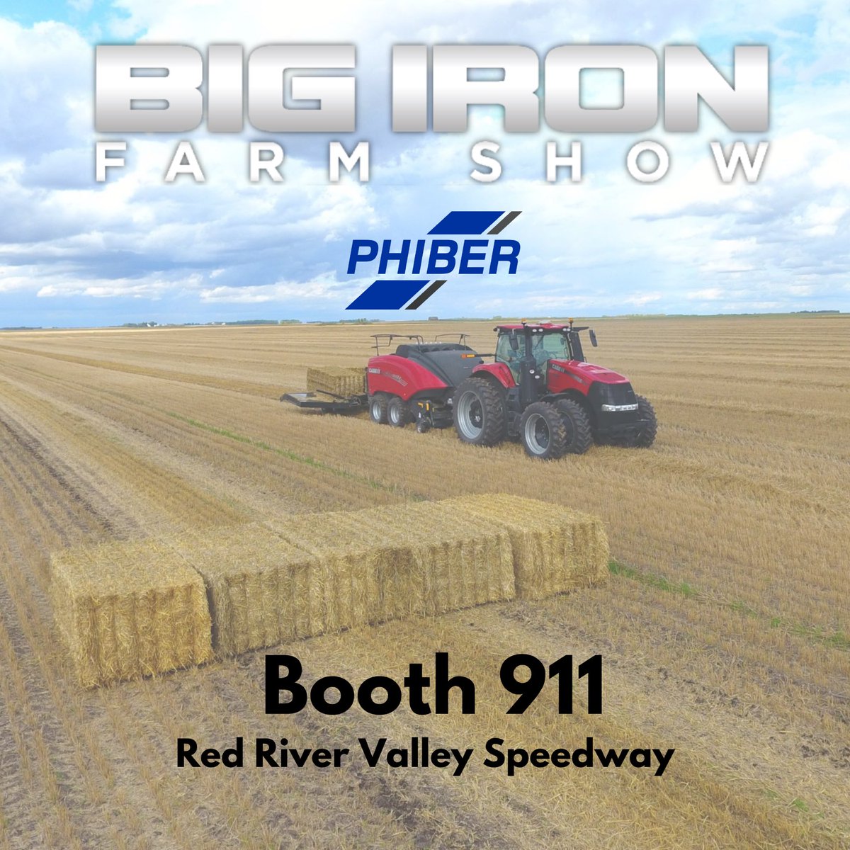 PhiBerAG's tweet photo. Today is the last day of the @BigIronFarmShow in Fargo. Come see us in Booth 911. Learn how our machines can improve efficiency in innovative ways. #dashdashbaby #phiberag #phiberdash #phibergladiator #movemorebales https://t.co/2wWifaOr0T