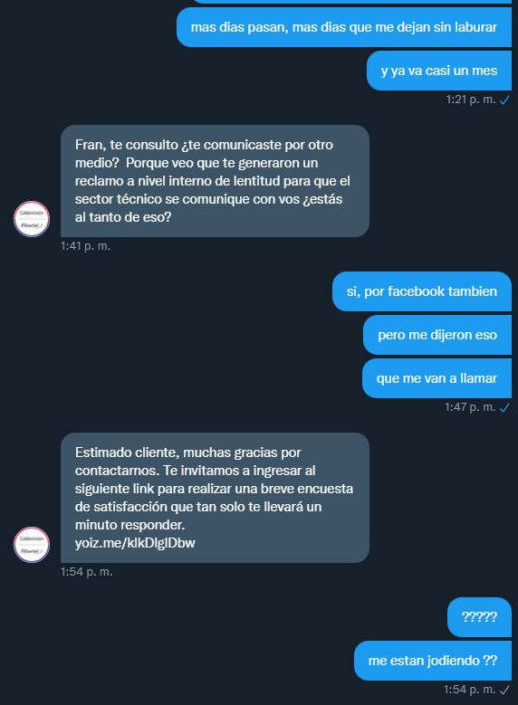 FranCiancioci's tweet photo. @CableFibertel Estoy a nada de explotar https://t.co/hZHo3L6Hcf