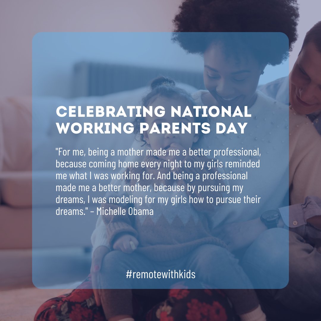 OfficialTecHive's tweet photo. On September 16, National Working Parents Day honors those who work to provide for their family. What are your experiences like? 

#remote #remotewithkids #womenintech #women #parents #workingparentsday https://t.co/Ol5aWJQROc