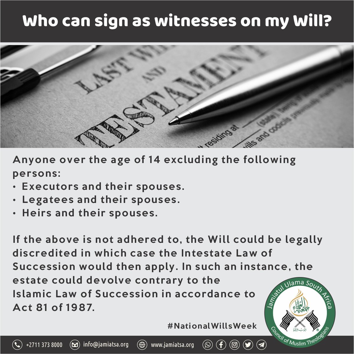 National Wills Week | Who can sign as a witness on my Will?