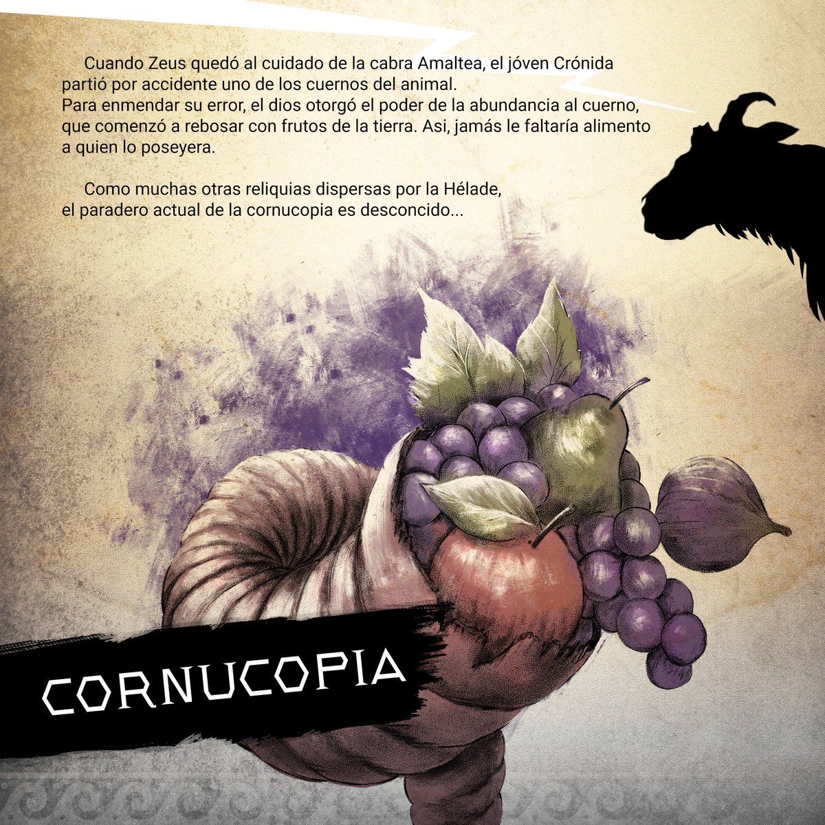 Como ya sabéis, el PDF preliminar de Semidiós ha sido aplazado algunos días para ampliar contenido en ciertos capítulos y ajustar diversos textos, pero creemos que merecerá la pena.

Para compensarlo, como hizo Zeus con Amaltea, aquí os dejamos el cuerno de la abundancia. ⚡🐏🥲