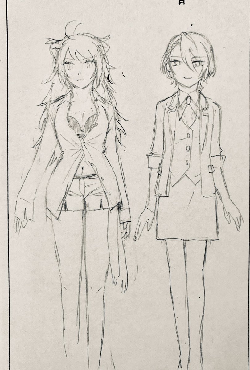 ※女体化にゃんとちょぎ
出るとこ出て引っ込むとこ引っ込んでるにゃん(髪型ほぼ星井美希)と無いわけじゃないのに上半身貧相気味なちょぎ 