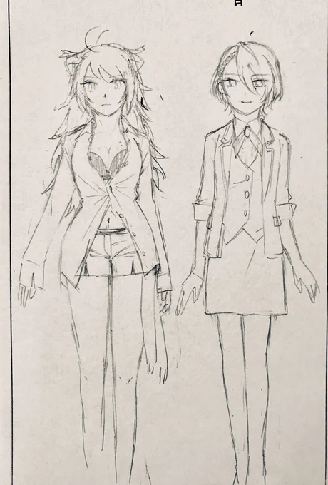※女体化にゃんとちょぎ
出るとこ出て引っ込むとこ引っ込んでるにゃん(髪型ほぼ星井美希)と無いわけじゃないのに上半身貧相気味なちょぎ 